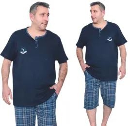 pizama-meska-bawelniana-dekolt-rozpinany-zapinany-na-3-guziki-plus-size-xl