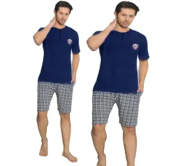 pizama-meska-bawelniana-dekolt-rozpinany-zapinany-na-3-guziki-kieszenie