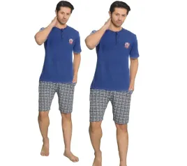 pizama-meska-bawelniana-dekolt-rozpinany-zapinany-na-3-guziki-kieszenie