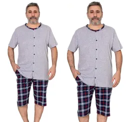 pizama-meska-bawelniana-dekolt-3-4-spodenki-krotki-rekaw-rozpinana-5xl