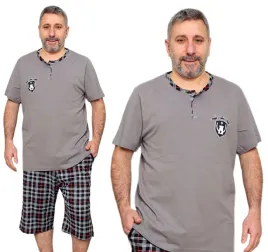 pizama-meska-bawelniana-dekolt-rozpinany-zapinany-na-3-guziki-plus-size-2xl