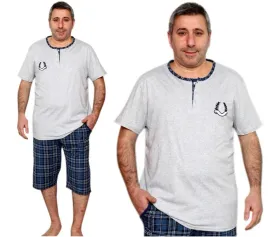 pizama-meska-bawelniana-dekolt-rozpinany-zapinany-na-3-guziki-plus-size-xl