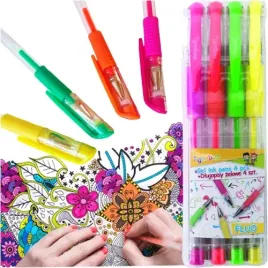 dlugopisy-zelowe-gimboo-fluo-4-kolory-wodoodporne-0-5-mm-gumowy-uchwyt