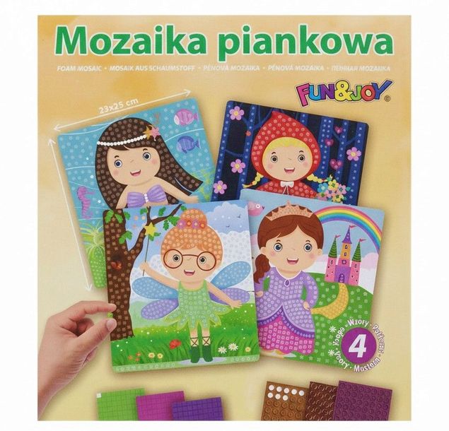 Mozaika piankowa 4 wzory Mix dziewczęcy v2 Fun&Joy