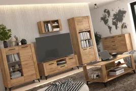 meble-miges-1-pokojowe-witryna-komoda-rtv-polka-regal-dab-craft-zloty