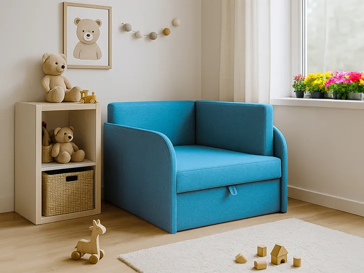 Łóżko dziecięce rozkładane z pojemnikiem Franek fotel tapczan kanapa sofa