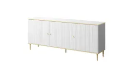 komoda-glamour-180-cm-frez-bialy-mat-szczotkowane-zloto