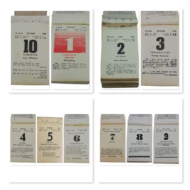 lata 1980 - 1989 oryginalna kartka z kalendarza zdzieraka - 1986 PREZENT