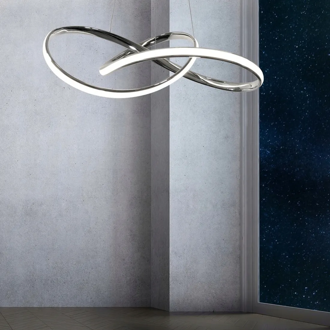 lampa-led-srebrna-wiszaca-z-pilotem-led-3-barwy-silver-55-100-wstega