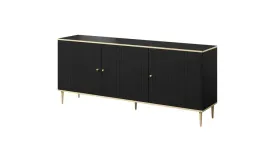 komoda-glamour-180-cm-frez-czarny-mat-szczotkowane-zloto