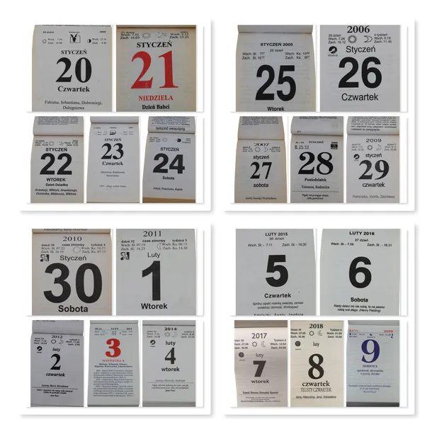 lata 2000 - 2019 oryginalna kartka z kalendarza zdzieraka - 2008 PREZENT