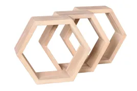 polka-debowa-heksagon-plaster-miodu-3szt-bielony