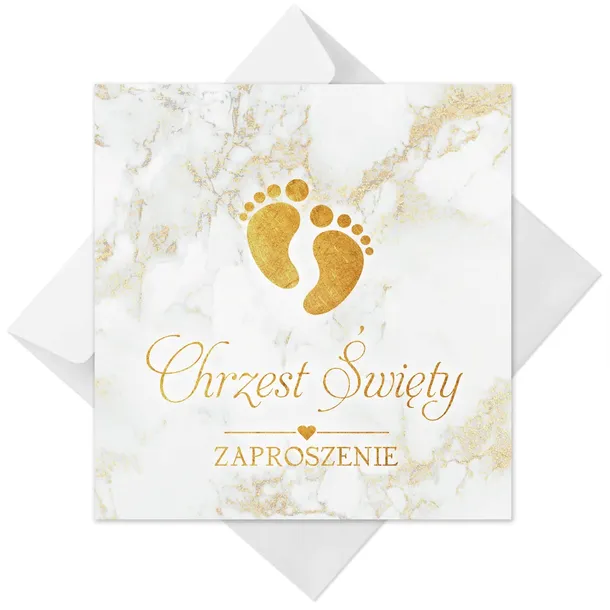 Zaproszenia na Chrzest z Białą Kopertą CZ8