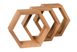 polka-debowa-heksagon-plaster-miodu-3szt-kawa
