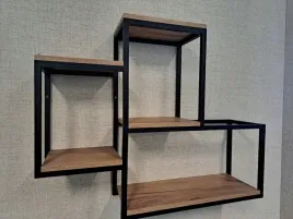 polka-genua-100x25x80-dab-craft-zloty-opcje-profil-aluminium-2x2-cm