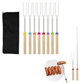 8x-szaszlyki-widelce-grill-skladane-regulowane-szpikulce-stal-ognisko-bbq