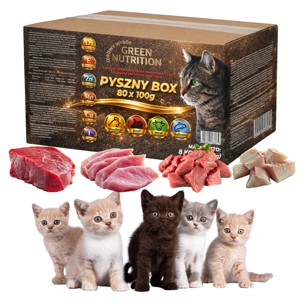 Karma mokra dla kota Pyszny Box 4 Smaki saszetki 80x100g Green Nutrition