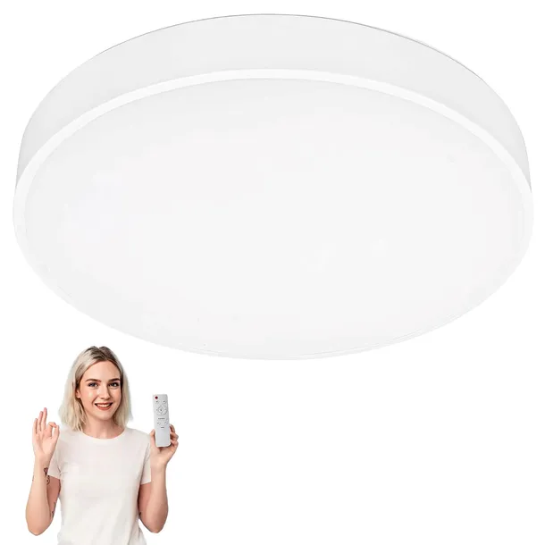LAMPA PLAFON LED 60 CM BIAŁA SUFITOWA ŻYRANDOL LOFT Z PILOTEM 3 KOLORY 60W