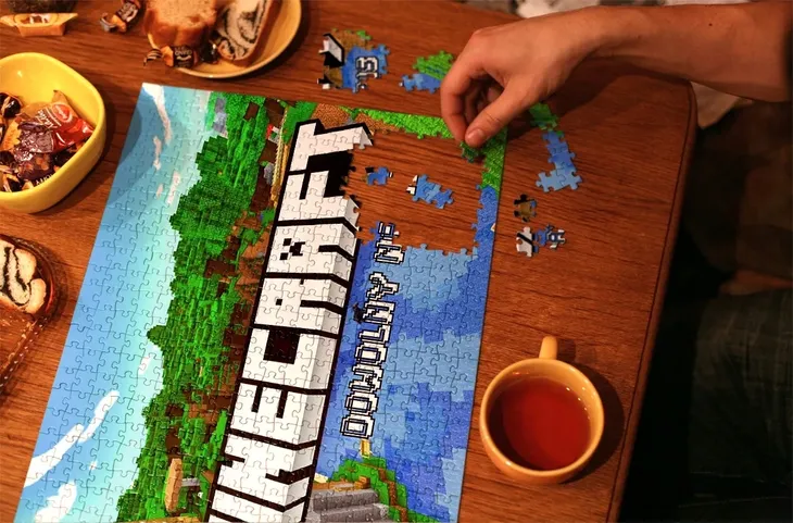 puzzle-minecraft-z-twoim-napisem-252-el-stan-nowy