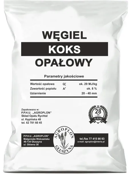 Węgiel KOKS opałowy workowany ok 29 MJ/kg 700 kg