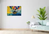 obraz-90x60cm-kot-na-lodzi-stan-nowy