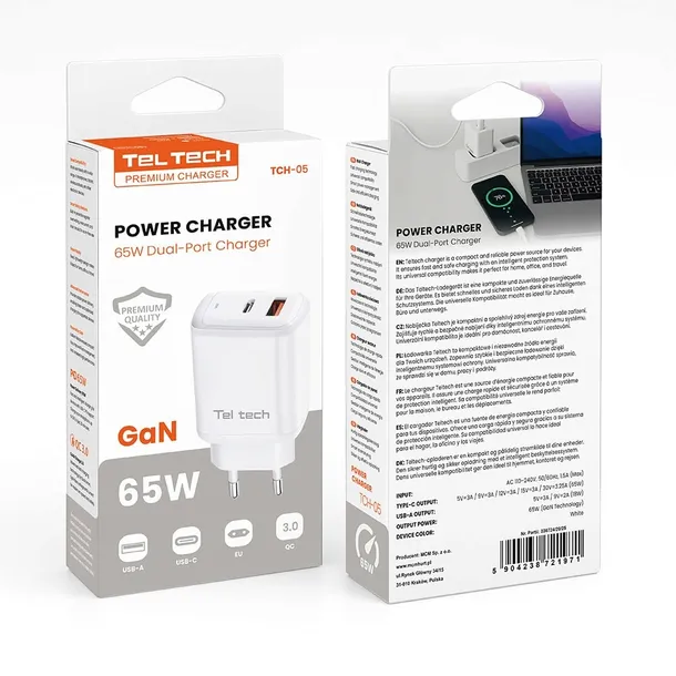teltech-ladowarka-sieciowa-gan-usb-typ-c-65w-bialy-tch-05-liczba-urzadzen-ladowanych-jednoczesnie-2