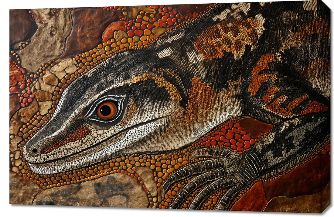 obraz-90x60cm-oko-jaszczurki-stan-nowy