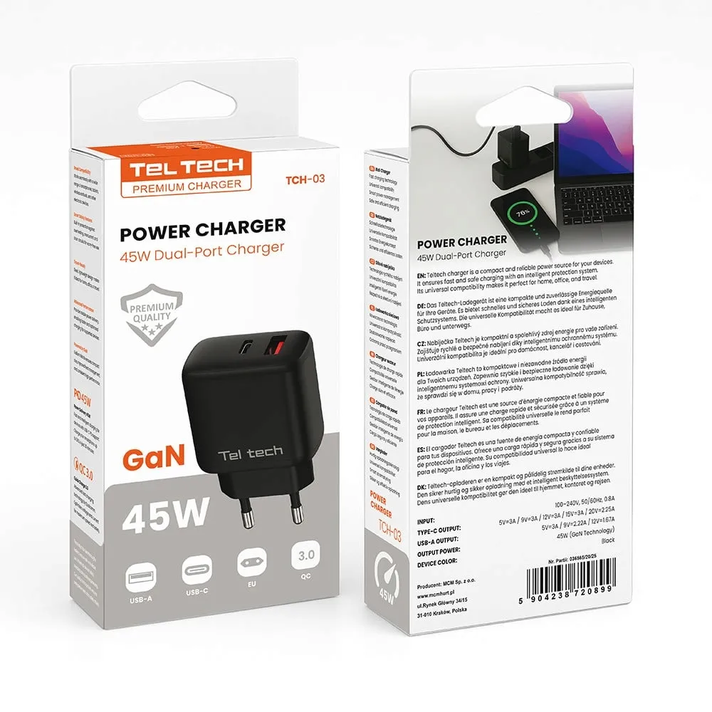 teltech-ladowarka-sieciowa-gan-usb-typ-c-45w-czarny-tch-03