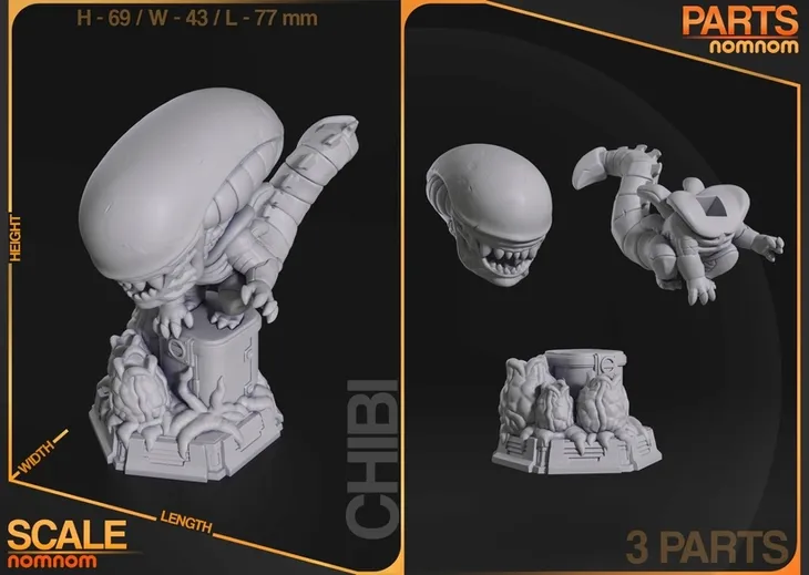 chibi-figurka-xenomorph-alien-obcy-nomnom-figures-druk-3d-14k-prezent-wysokosc-produktu-6-9-cm