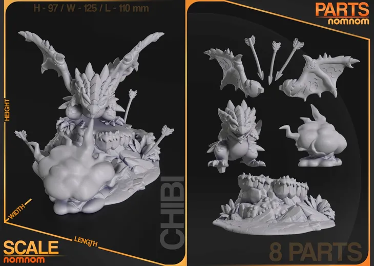 chibi-figurka-rathalos-monster-hunter-world-nomnom-figures-druk-3d-14k-stan-nowy-szerokosc-produktu-12-5-cm