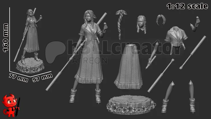 figurka-aerith-final-fantasy-h3ll-creator-druk-3d-14k-prezent-stan-nowy-wysokosc-produktu-16-cm