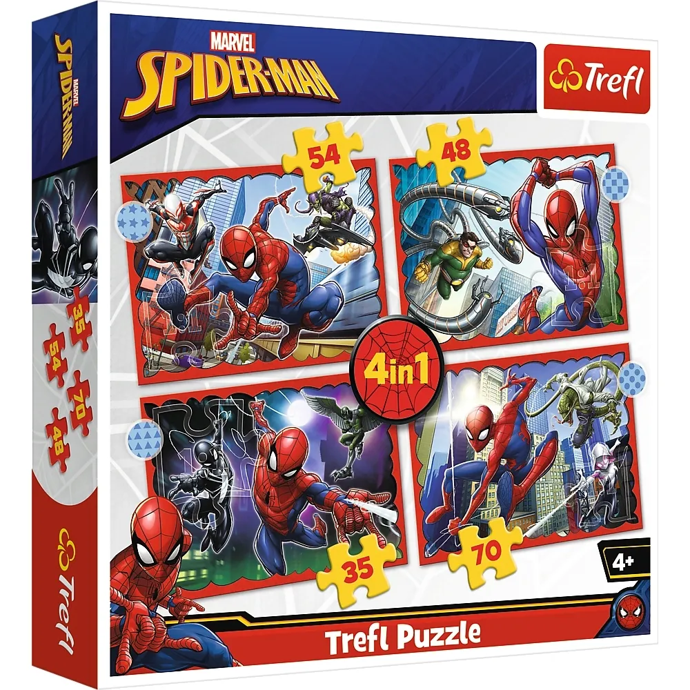 puzzle-4w1-bohaterski-spider-man-trefl