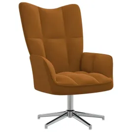 fotel-brazowy-obity-aksamitem