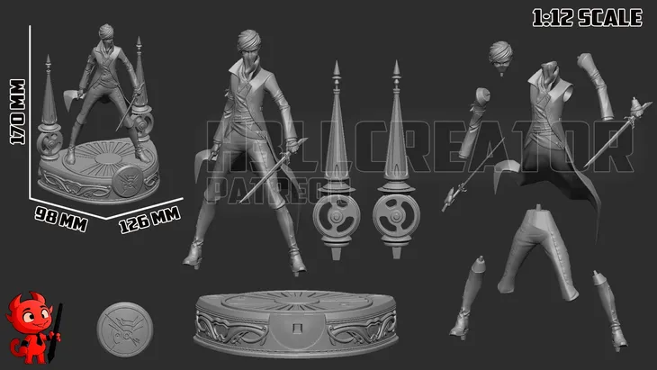 figurka-emily-dishonored-h3ll-creator-druk-3d-14k-prezent-stan-nowy-wysokosc-produktu-17-cm