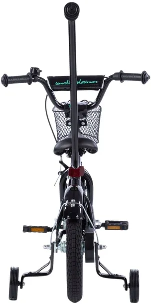 rowerek-rower-tomabike-14-cali-v-break-prowadnik-koszyk-kolka-boczne-model-14-platinum-czarno-turkusowy