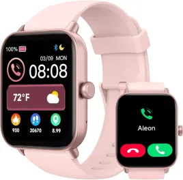 toobur-rozowy-smartwatch-polaczenia-sen-ip68-spo2-tetno-alexa-cisnienie