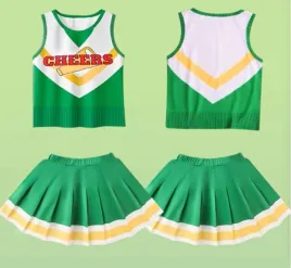 cheerleaderka-kostium-cheerleaderki-zielony-pompony-opaska-na-halloween