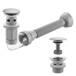 syfon-umywalkowy-rea-flow-korek-klik-klak-nikiel-szczotkowany-elastyczny