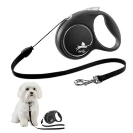 smycz-automatyczna-flexi-black-design-s-5m-linka-dla-psa-mocna-srebrna