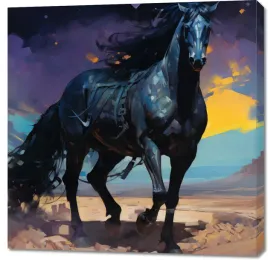 obraz-90x90cm-czarny-kon-wlasnego-wyscigu