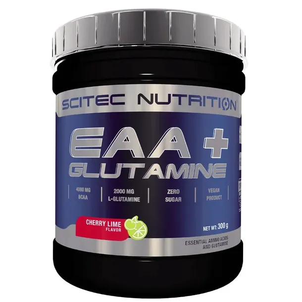 scitec-eaa-glutamine-300g-cherry-lime