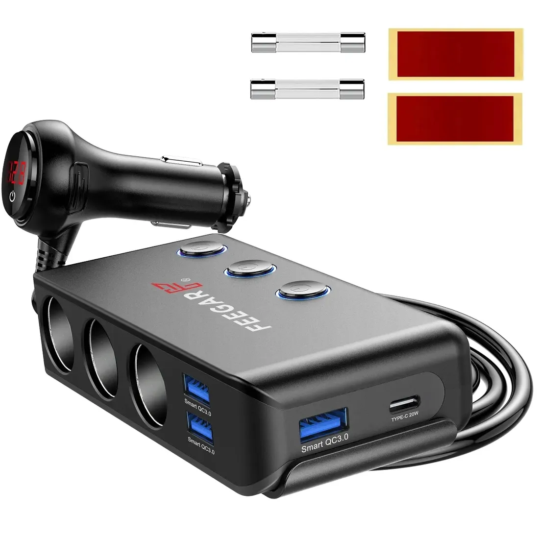 rozdzielacz-samochodowy-feegar-12-24v-200w-usb-10a-stan-nowy