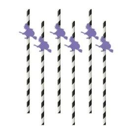 slomki-halloween-czarownice-fioletowe-bialo-czarne-195-cm-6-szt