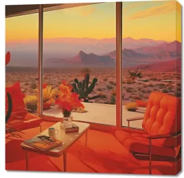 obraz-90x90cm-posiedenie-w-pustynnym-domu