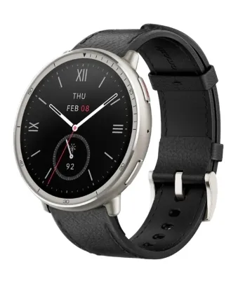 smartwatch-amazfit-active-2-round-czarny-material-paska-skora-naturalna