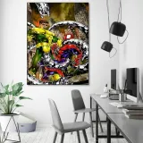 obraz-plotno-walka-z-spider-manem-saqman-70x100-stan-nowy
