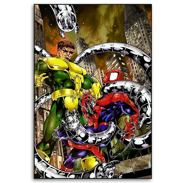 obraz-plotno-walka-z-spider-manem-saqman-70x100-sposob-wykonania-druk-cyfrowy