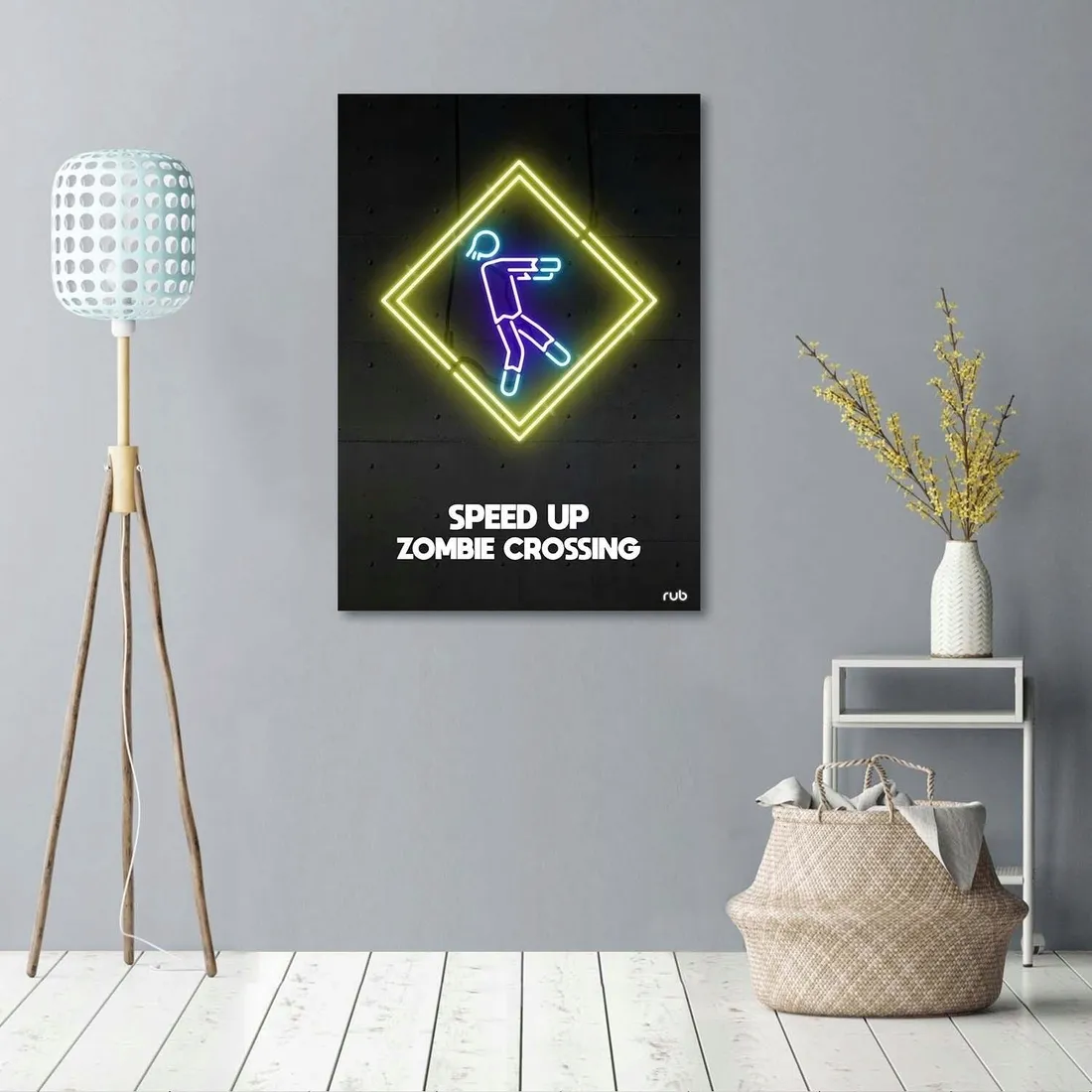 obraz-na-plotnie-zombie-neon-rubiant-60x90
