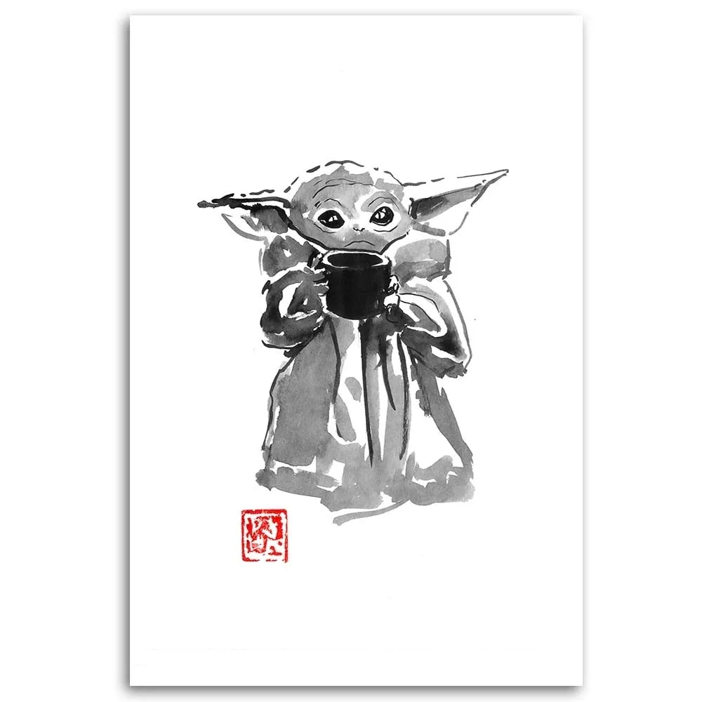 obraz-na-plotnie-mlody-yoda-pechane-40x60