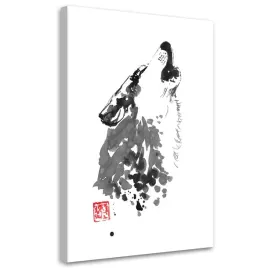 obraz-na-plotnie-wyjacy-wilk-pechane-40x60